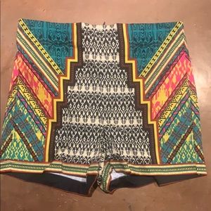 High Waist Print Shorts